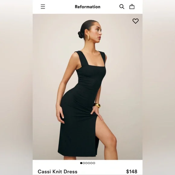 Reformation Cassi Knit Dress | Black | XS